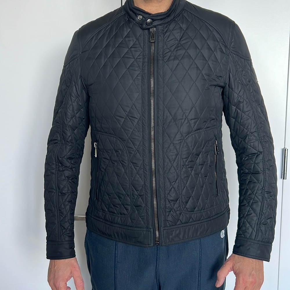 BELLSTAFF SZ 46 IS (56 European) black Quilted Motorcycle Jacket